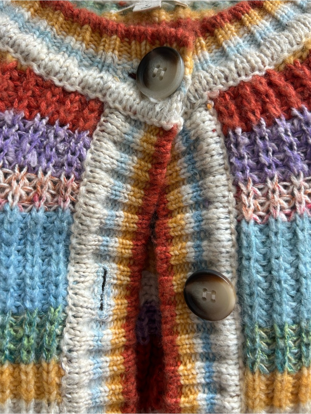 Anthropologie Pilcro Multicolor Striped Knit Cardigan - Picture 2 of 7